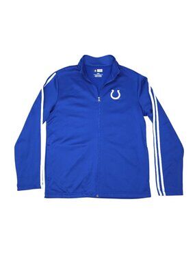 NFL Indianapolis Colts Mens Blue Full-Zip Jacket Med White Stripes & Logo Size M